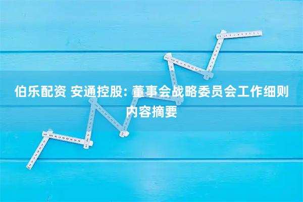 伯乐配资 安通控股: 董事会战略委员会工作细则内容摘要
